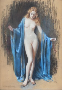 artbeautypaintings:Woman with blue robe -