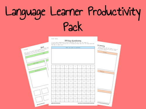 Hello hello language learning friends, I’ve added a pack of 8 productivity pages so you can organise