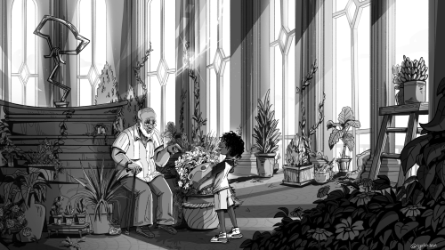 Summers in the lighthouse greenhouse with gramps