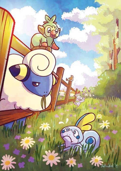 dusty-tea: Some Poke newbies checking out the countryside. Another new print for DCC