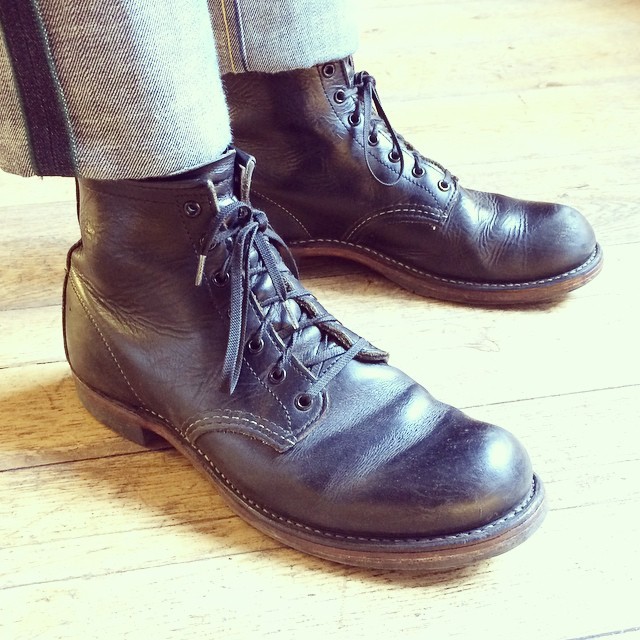 redwingshoestoreamsterdam:  Red Wing Shoes 9014 Beckman in Black Featherstone, worn