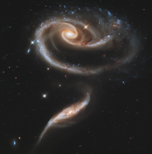 Arp 273 is a pair of interacting galaxies, lying 300 million light years away in the constellation A