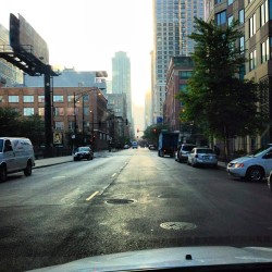 That&rsquo;s fog way down there between the buildings. #early #fog #mycity #myjob #sunny #instaphoto