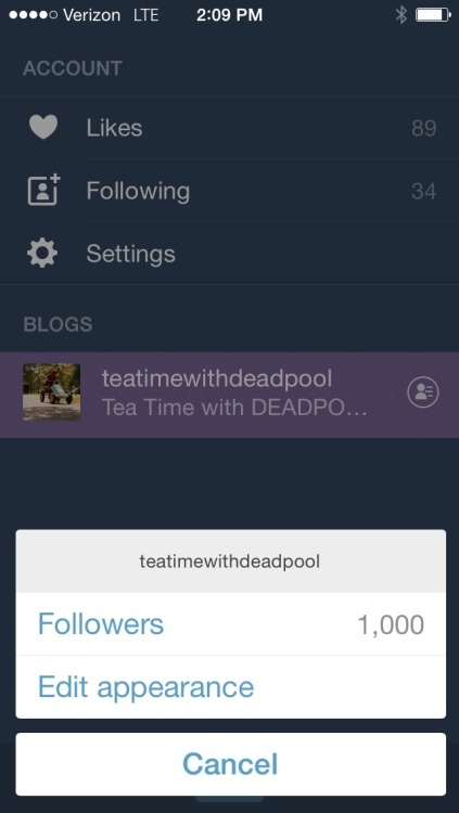 Thank you to all my followers! All 1000 of you sick fucks! <3
