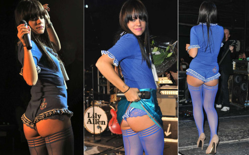 famous-nsfw-tub: Lily Allen doesn’t leave much for us to imagine when on stage.