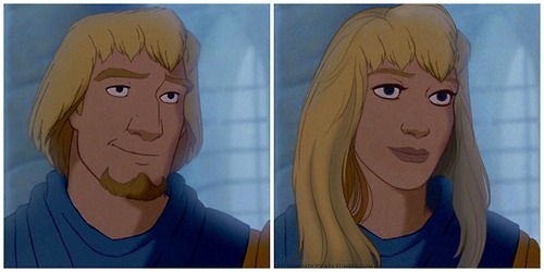 tastefullyoffensive:  Gender-bent Disney Princes