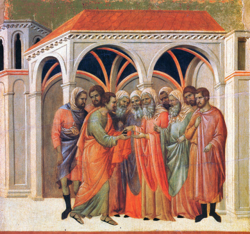 artist-buoninsegna:The Betrayal of Judas, 1311, Duccio di BuoninsegnaMedium: wood,tempera