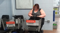 Xutjja:  Scoot N’ Shopi’m Getting Too Fat To Walk Around The Grocery Store.  In