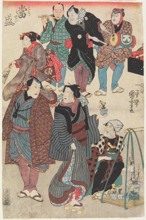 mia-japanese-korean: Fashionable Crowd of the New Year’s Day, Utagawa Kuniyoshi, 1847-1852, Mi