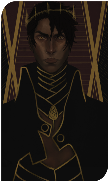 Draft   →   finished version of a character tarot commission for SanctifiedsanityPatreon | Ko-fi do not use or tag as kin, oc, id, etc