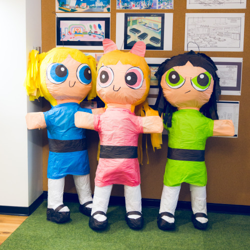 Fun Fact: When a show gets picked up, the crews at CN Studios get piñatas…like these that were given to The Powerpuff Girls Crew! 