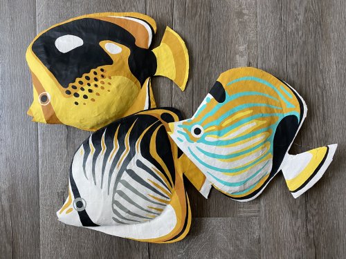 My little papier-mâché butterfly fish for the Oceans &amp; Currents show at @galler