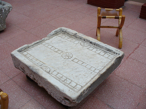 via-appia:Game boards for ludus duodecim scriptorum or XII scripta - a very popular game from the Ro