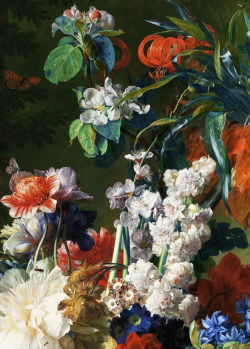 Jaded-Mandarin:  Bouquet Of Flowers In A Terracotta Vase, 1724. Detail. 