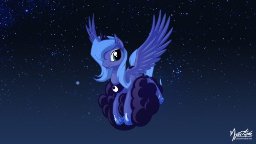 theponyartcollection:  Luna on a Cloud 2 16:9 by *mysticalpha