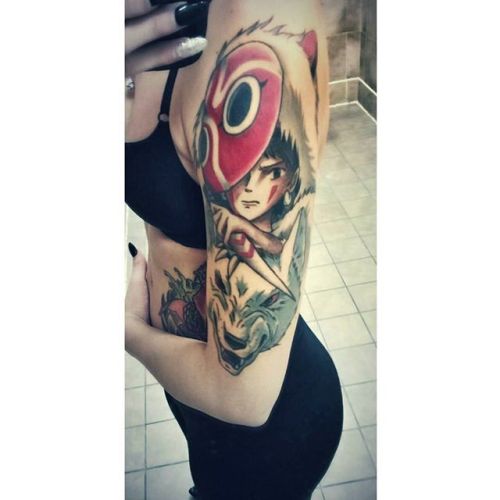 My Princess Mononoke tattoo &lt;3 IG: @blahitscaro