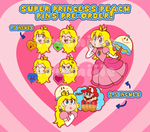  My unofficial Princess Peach pins are now available for pre-order with a limited quantity for all p