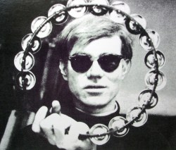 huilendnaardeclub:  Andy Warhol with a tambourine, Velvet Underground eraSource