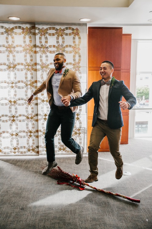 andthentherewasfashion: queermenofcolorinlove: Jumped the red (for good luck) broom with the person 