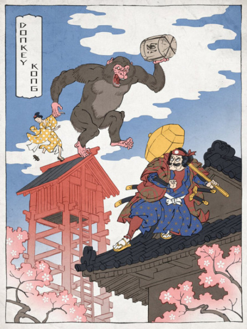 retrogamingblog:Nintendo Characters in the Japanese Ukiyo-e Art Style made by Jed Henry