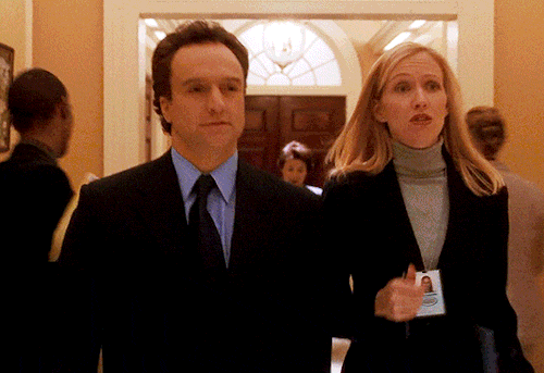 michonnegrimes:   Donna Moss and Josh Lyman in Season 1 of THE WEST WING      