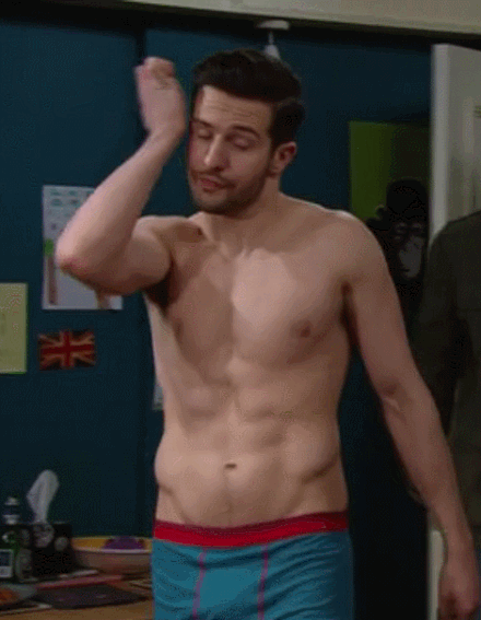 theheroicstarman: Michael Parr (Ross Barton) shirtless and bulging in tight boxers.