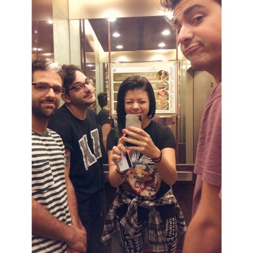 wearetheincrowd:  Elevator selfie this morning. Back in Manila! M&amp;G today, and we play Sunda