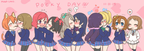 ✧･ﾟ: *✧ Happy Pocky Day! (Posted during 11/11) ✧ *:･ﾟ✧♡ Characters ♡ :- Rin Hoshizora ♥ Hanayo Koizu