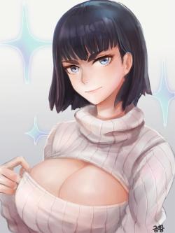 grimphantom:  Satsuki+short hair+turtle neck