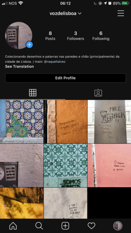 O primeiro instagram (raqueltalvez) é o Instagram que sempre tive, mas no final do ano passado estav