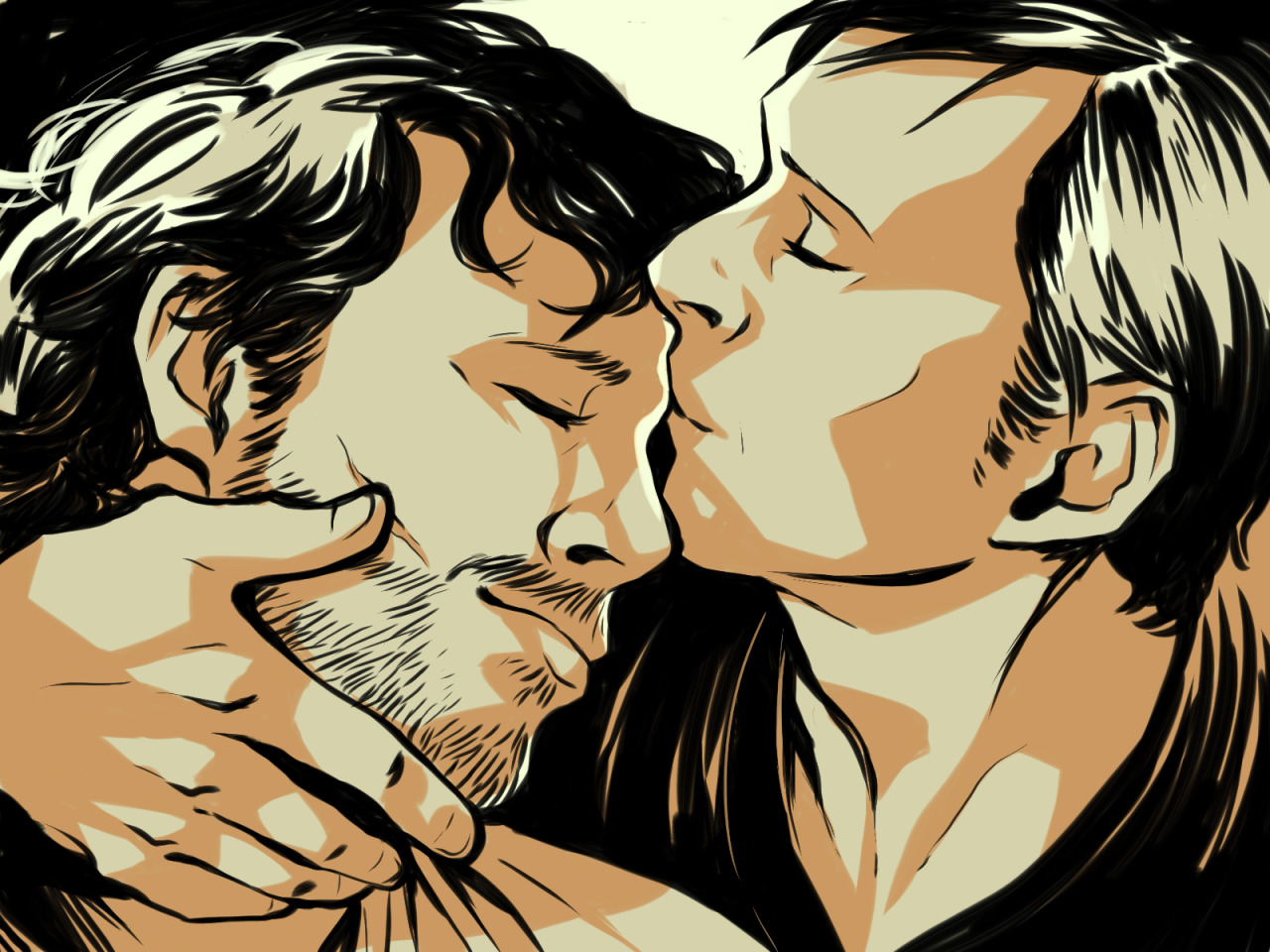 wolfftrapped:  fluffy murder husbands for inking practice 