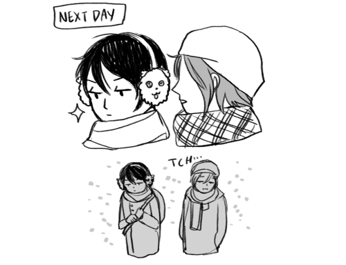 junjouprince:earmuffs probably from makoto’s sibling or somethin