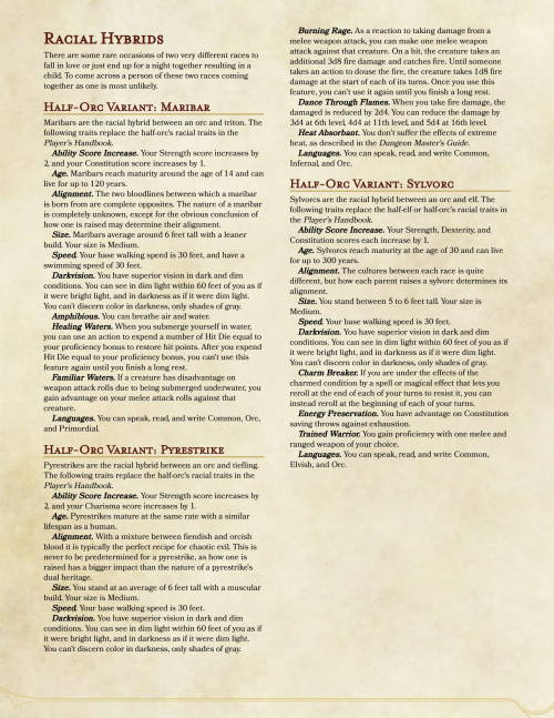 dnd-homebrew5e: Hello, my darlings. So, racial hybrids were totally my thing before, but I took all 