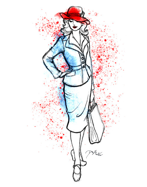 danamartinillustration:A little Agent Carter fashion sketch for fun