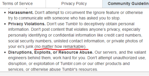 Tumblr T&C’s are sassy, now with added legibility!