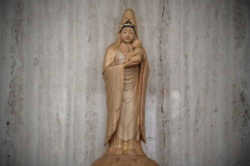 A statue of the Virgin Mary displayed at the Order of the Congregation of Mary Annunciation convent,