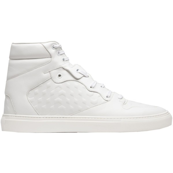 Balenciaga Monochrome High Sneakers White ❤ liked on Polyvore