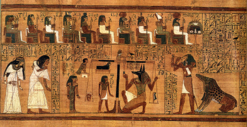 Images from the ancient Egyptian papyrus of Ani, 19th dynasty, c. 1300 -1250 B.C.