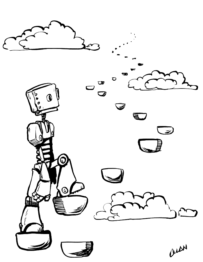 allanmcinnes:  Inktober 5th: “Onwards and Upwards”