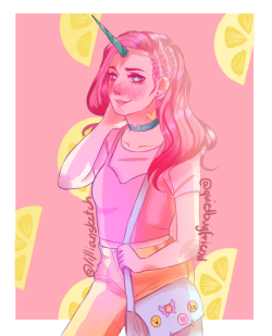 lilliansketch:Art collab with my friend @quietbugfriend :0. Her coloring is so nice !!  \(^‿^)/ (Btw that’s humanized ponyhead)