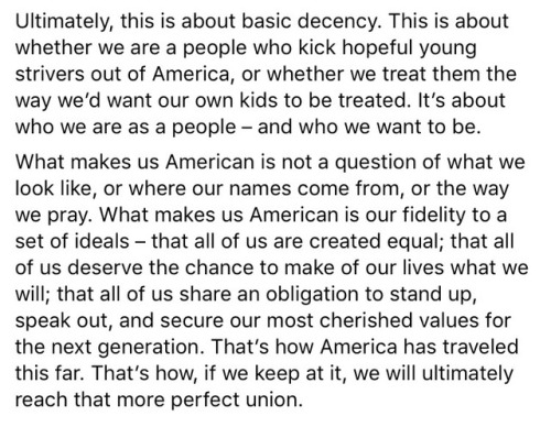 fvckgvbby:  Obama’s words… this is what a President is supposed to sound like and be like. Please take a moment to text “RESIST” to 50409! A bot will answer sending a fax to your Senator and all you have to do is tell them why we should defend