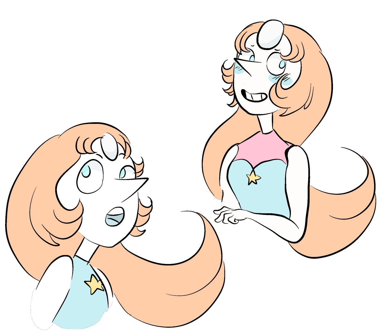 underwatercoin:  doodled some Pearl with long hair because I was curious to see what