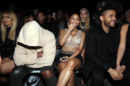 mixedpassing:  adaptedtoxo:  Kanye West x Nicki Minaj x The Weeknd   Kylie looks like she knew they wasn’t gone mention her in the caption 