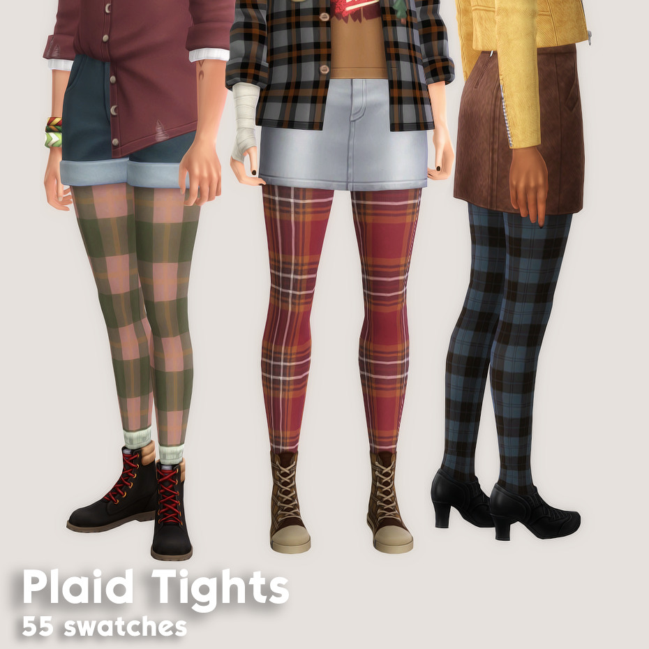 Plaid Pattern Tights