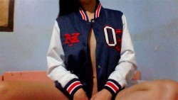 gummyxoxo:  my old college jacket :) well not that old coz i just graduated xDP.S follow me &lt;3 we can be friends :D but dont get too naughty coz I have a girlfriend but she’s shy so it’s just me for now ^*^ 