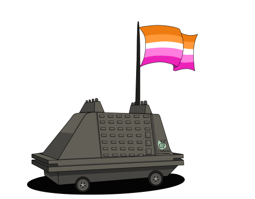 shellminded: Beep beep beep!Lesbian Pride Mouse Droid for @milk-and-honey3!If you have any flag requ