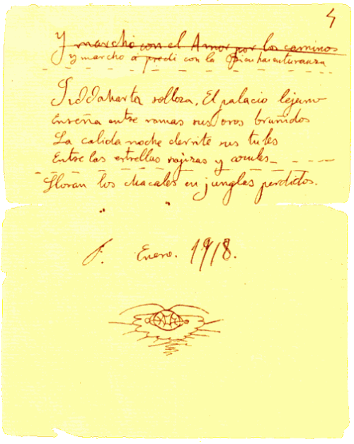 Raridades - três datiloscritos de Federico García Lorca, passaporte do poeta e o manuscrito do inédito (cuja terceira página foi perdida) “Budda”