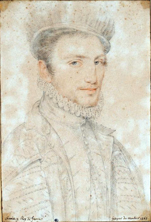 history-of-fashion:  1565   Étienne Dumonstier - Portrait of Charles IX, King of