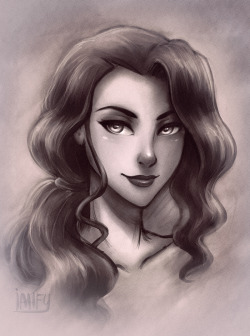 iahfy:  asami portrait from stream I drew her hair the opposite side woops 