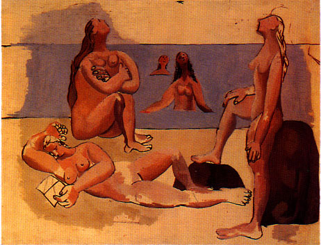artist-picasso:Five bathers via Pablo PicassoSize: 72.5x92.5 cmMedium: oil on canvas